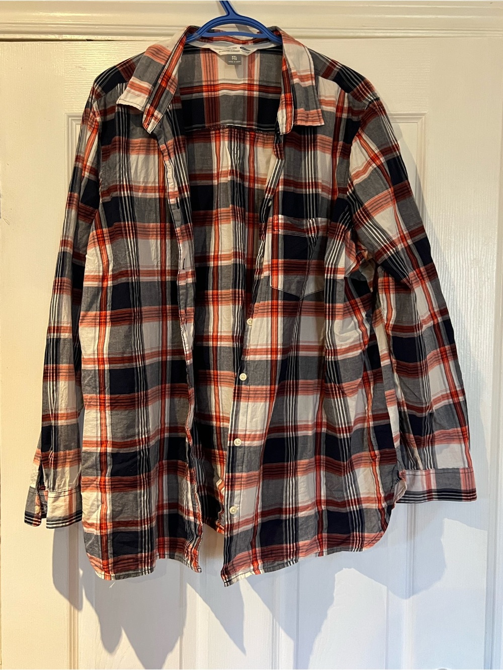 Old Navy Women’s Plaid Button-Down Shirt - Red, Blue & White
